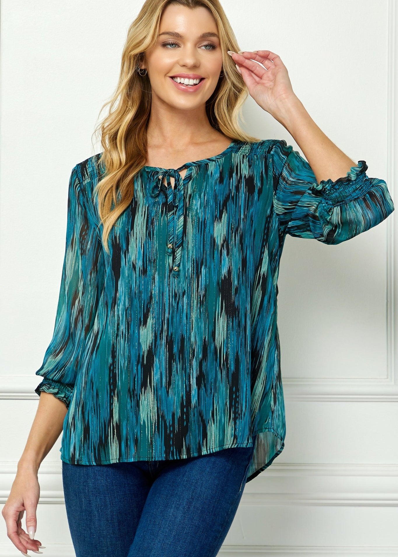 Jade 3/4 Sleeve Blouse - DressbarnShirts & Blouses