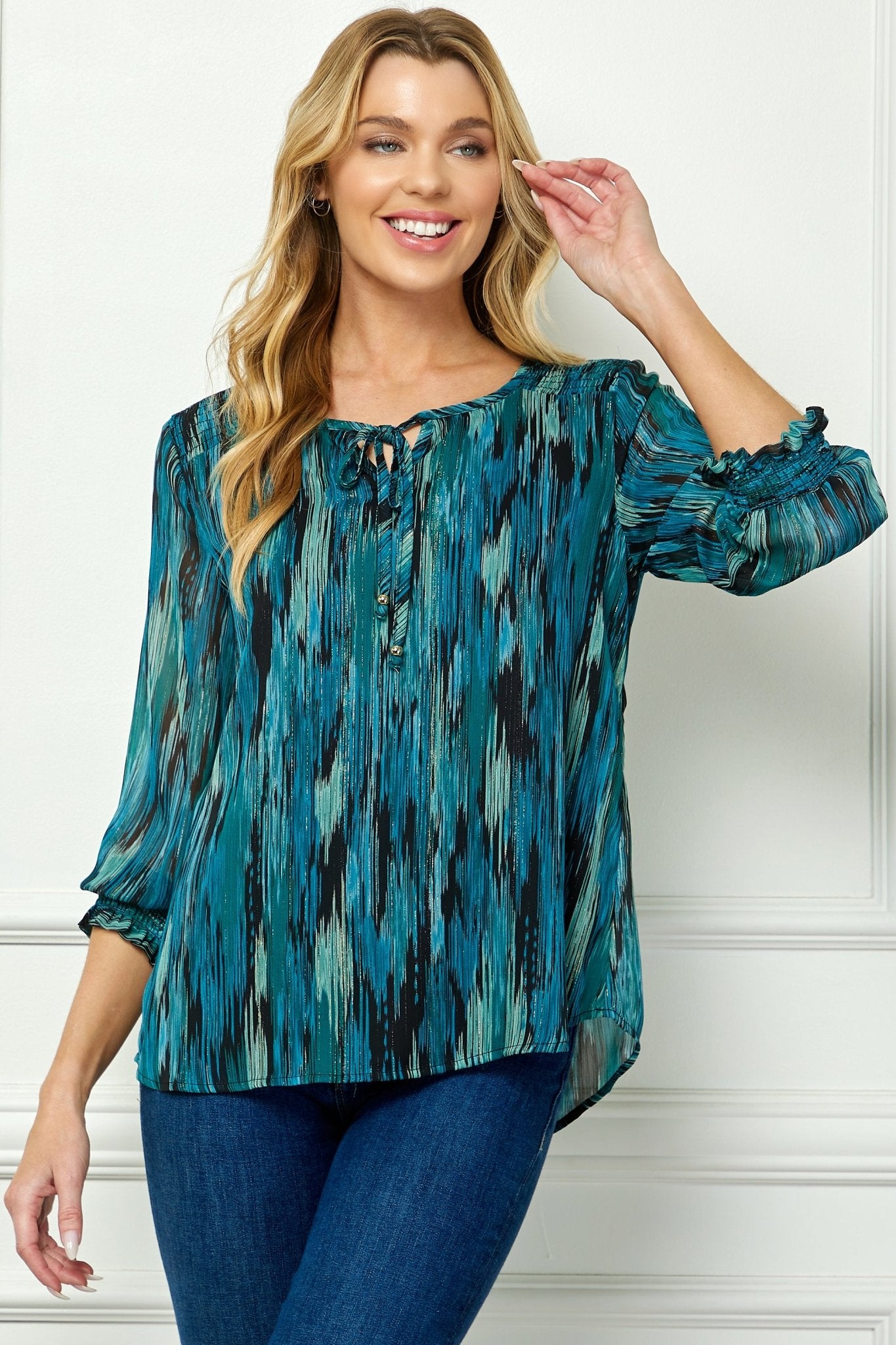 Jade 3/4 Sleeve Blouse - DressbarnShirts & Blouses