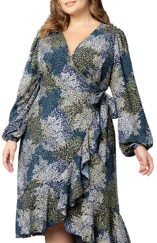 Julia Long Sleeve Wrap Dress - Plus - DressbarnDresses