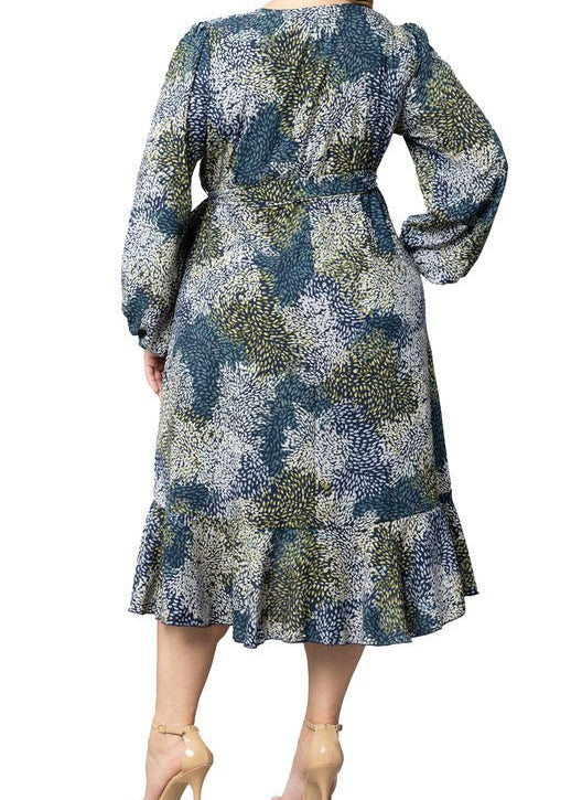 Julia Long Sleeve Wrap Dress - Plus - DressbarnDresses