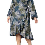 Julia Long Sleeve Wrap Dress - Plus - DressbarnDresses