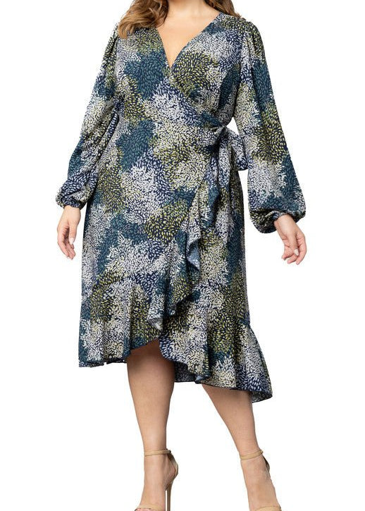 Julia Long Sleeve Wrap Dress - Plus - DressbarnDresses