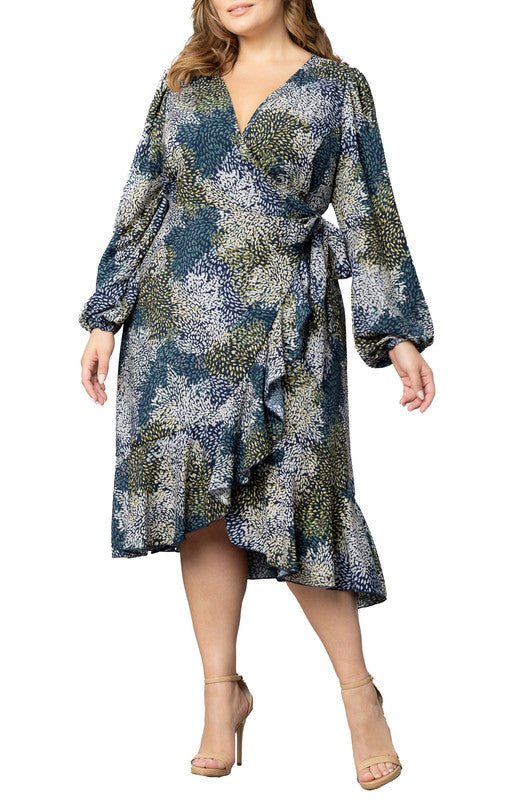 Julia Long Sleeve Wrap Dress - Plus - DressbarnDresses