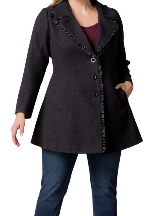 Juliette Satin Trim Coat - Plus - DressbarnCoats & Jackets