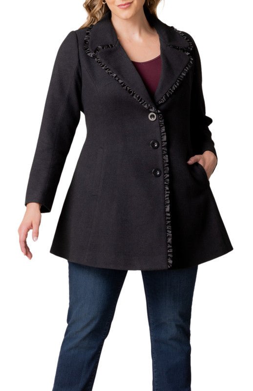 Juliette Satin Trim Coat - Plus - DressbarnCoats & Jackets