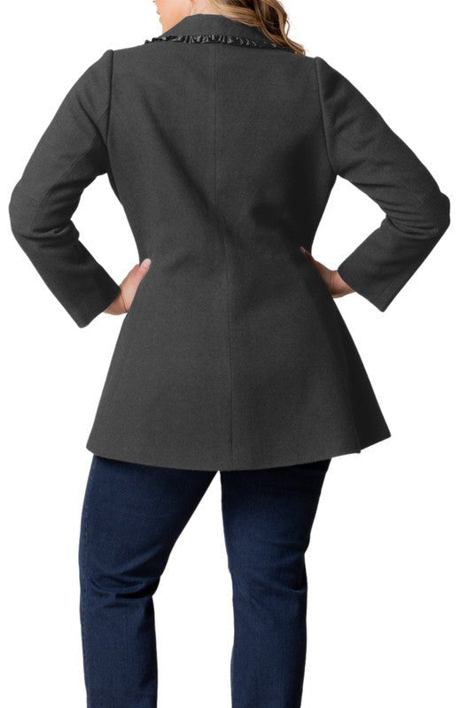 Juliette Satin Trim Coat - Plus - DressbarnCoats & Jackets