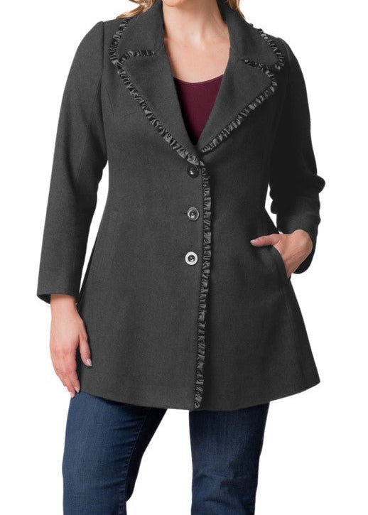 Juliette Satin Trim Coat - Plus - DressbarnCoats & Jackets