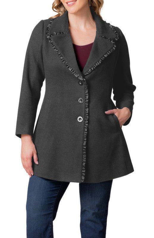 Juliette Satin Trim Coat - Plus - DressbarnCoats & Jackets