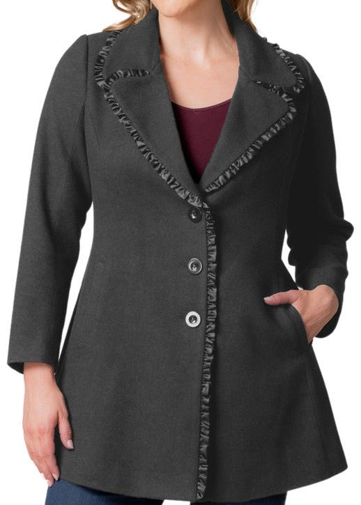 Juliette Satin Trim Coat - Plus - DressbarnCoats & Jackets