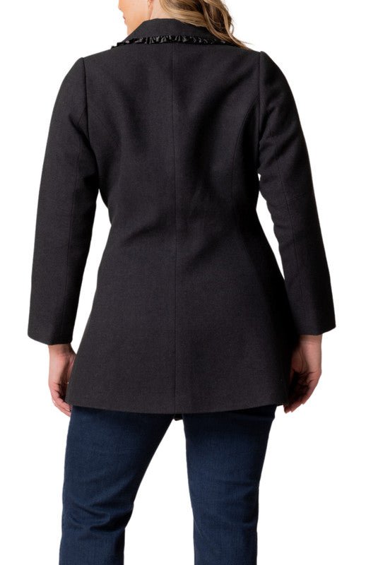 Juliette Satin Trim Coat - Plus - DressbarnCoats & Jackets