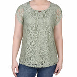 Lace Petal Sleeve Top - Petite - DressbarnShirts & Blouses