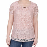 Lace Petal Sleeve Top - Petite - DressbarnShirts & Blouses