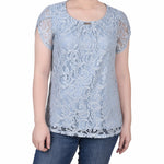 Lace Petal Sleeve Top - Petite - DressbarnShirts & Blouses