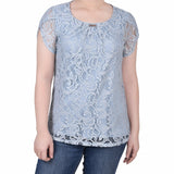 Lace Petal Sleeve Top - Petite - DressbarnShirts & Blouses