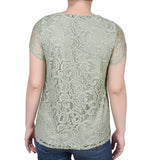 Lace Petal Sleeve Top - Petite - DressbarnShirts & Blouses