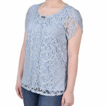 Lace Petal Sleeve Top - Petite - DressbarnShirts & Blouses