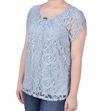 Lace Petal Sleeve Top - Petite - DressbarnShirts & Blouses