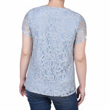 Lace Petal Sleeve Top - Petite - DressbarnShirts & Blouses