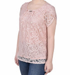 Lace Petal Sleeve Top - Petite - DressbarnShirts & Blouses