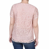 Lace Petal Sleeve Top - Petite - DressbarnShirts & Blouses