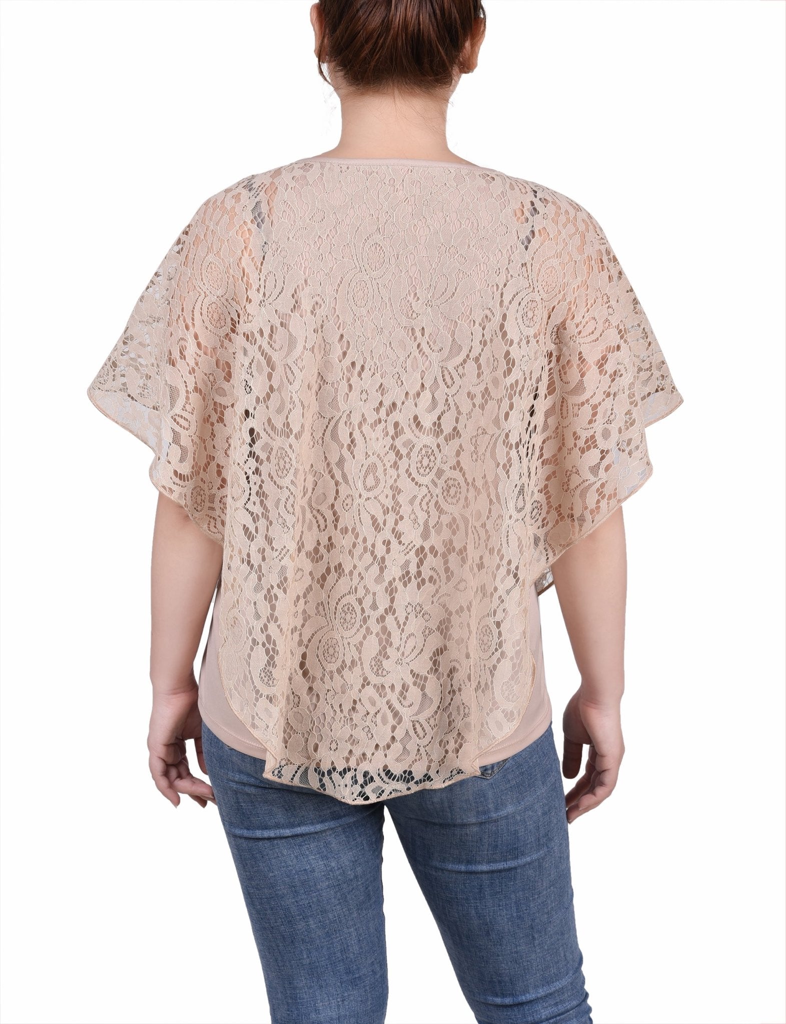 Lace Poncho With Bar - Petite - DressbarnKimonos & Ponchos