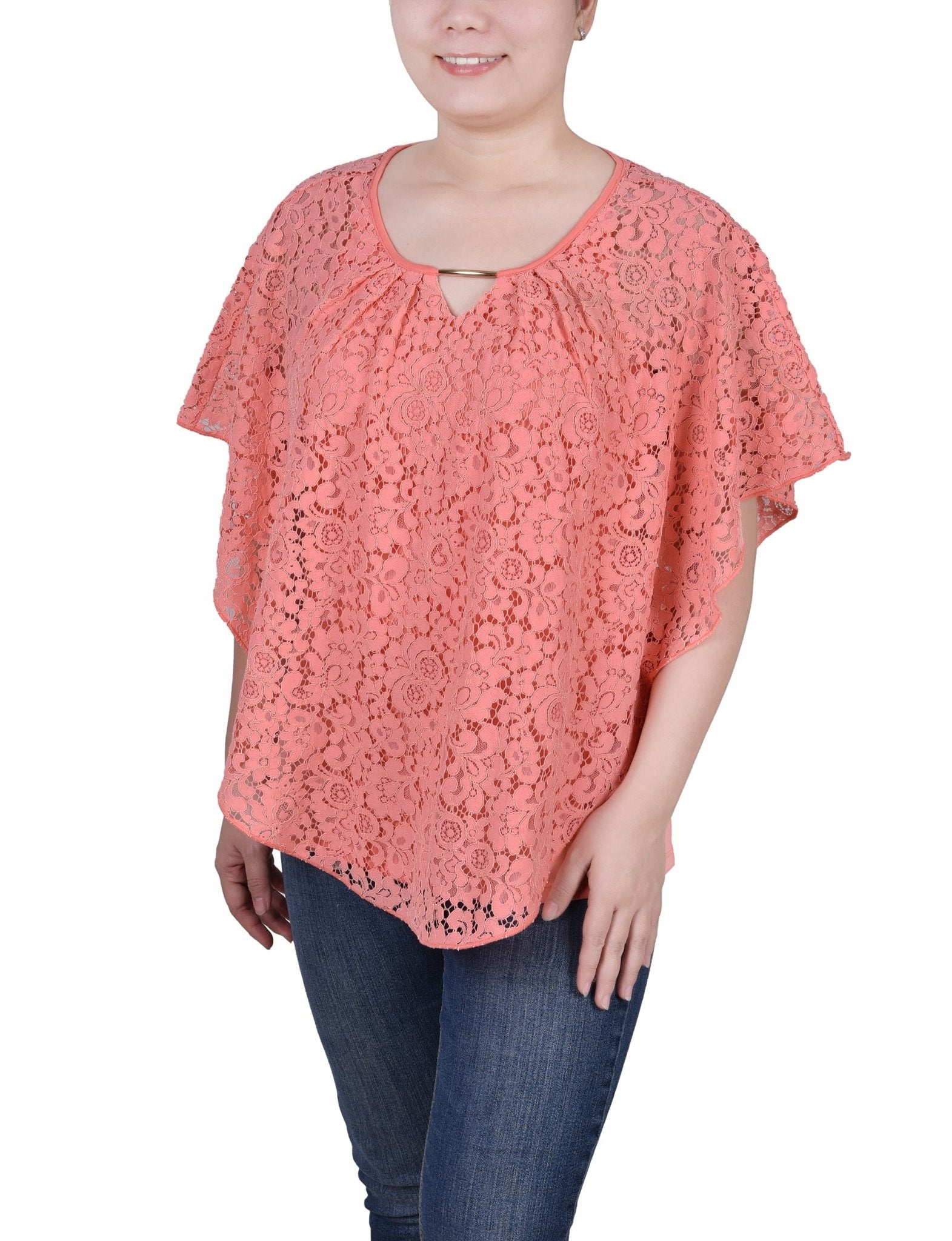 Lace Poncho With Bar - Petite - DressbarnKimonos & Ponchos