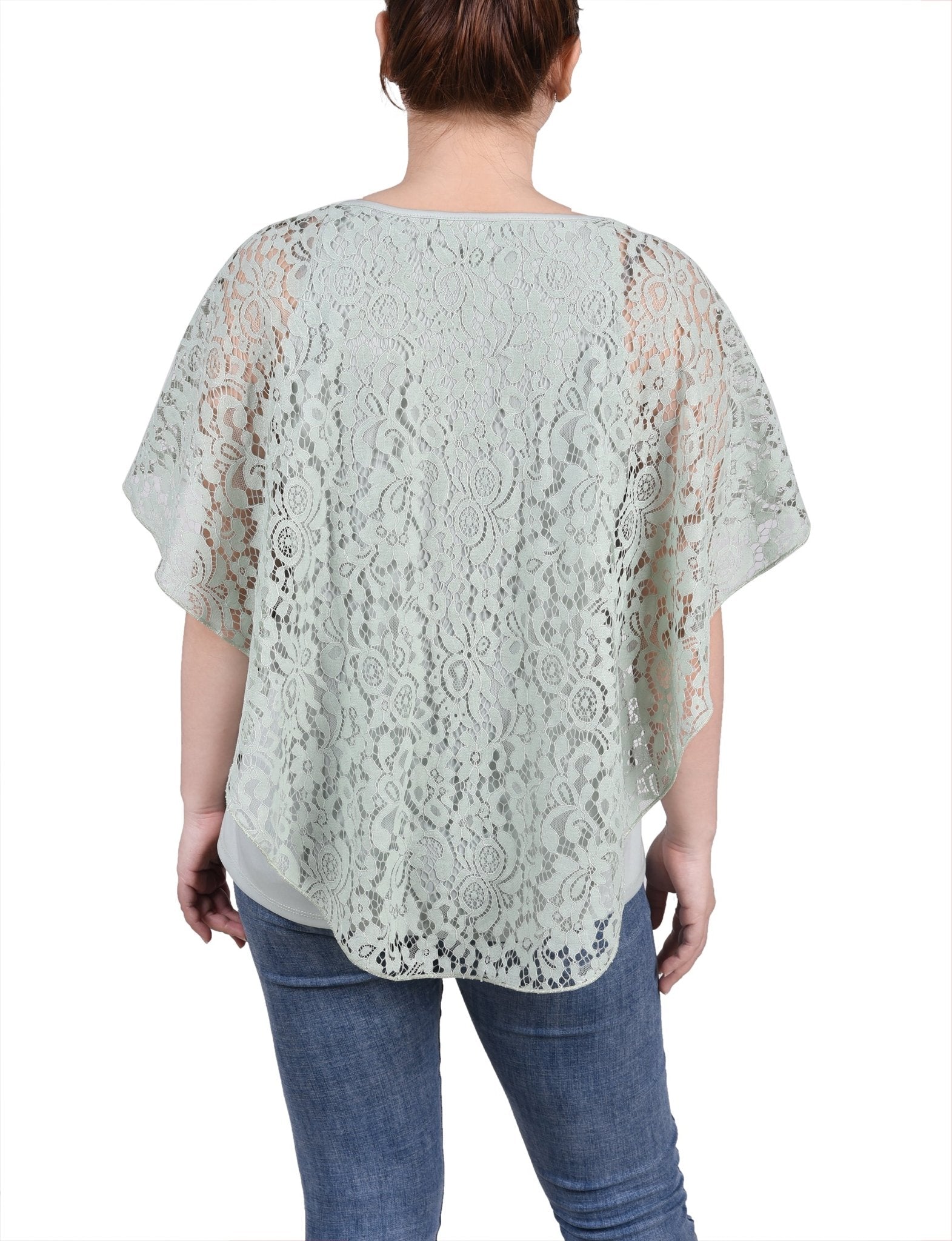 Lace Poncho With Bar - Petite - DressbarnKimonos & Ponchos