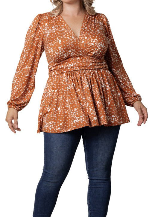Leah Long Sleeve Tunic Top Plus
