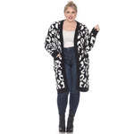 Leopard Print Open Front Sherpa Coat - Plus - DressbarnCoats & Jackets