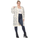 Leopard Print Open Front Sherpa Coat - Plus - DressbarnCoats & Jackets