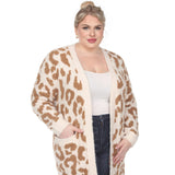 Leopard Print Open Front Sherpa Coat - Plus - DressbarnCoats & Jackets