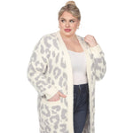 Leopard Print Open Front Sherpa Coat - Plus - DressbarnCoats & Jackets