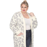 Leopard Print Open Front Sherpa Coat - Plus - DressbarnCoats & Jackets