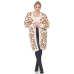 Leopard Print Open Front Sherpa Coat - Plus - DressbarnCoats & Jackets