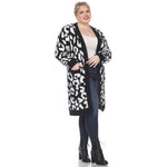 Leopard Print Open Front Sherpa Coat - Plus - DressbarnCoats & Jackets