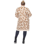 Leopard Print Open Front Sherpa Coat - Plus - DressbarnCoats & Jackets