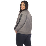 Lightweight Diamond Quilted Puffer Bomber Jacket - Plus - DressbarnCoats & Jackets