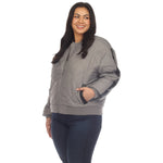 Lightweight Diamond Quilted Puffer Bomber Jacket - Plus - DressbarnCoats & Jackets