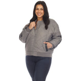 Lightweight Diamond Quilted Puffer Bomber Jacket - Plus - DressbarnCoats & Jackets