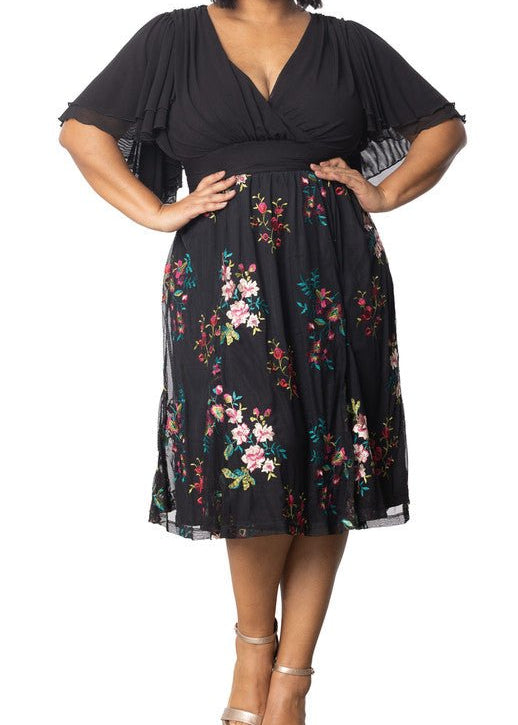 Lillian Embroidered Cocktail Dress - Plus - Dressbarn