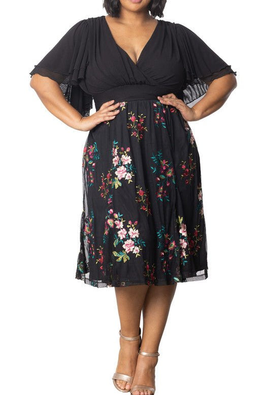 Lillian Embroidered Cocktail Dress - Plus - Dressbarn