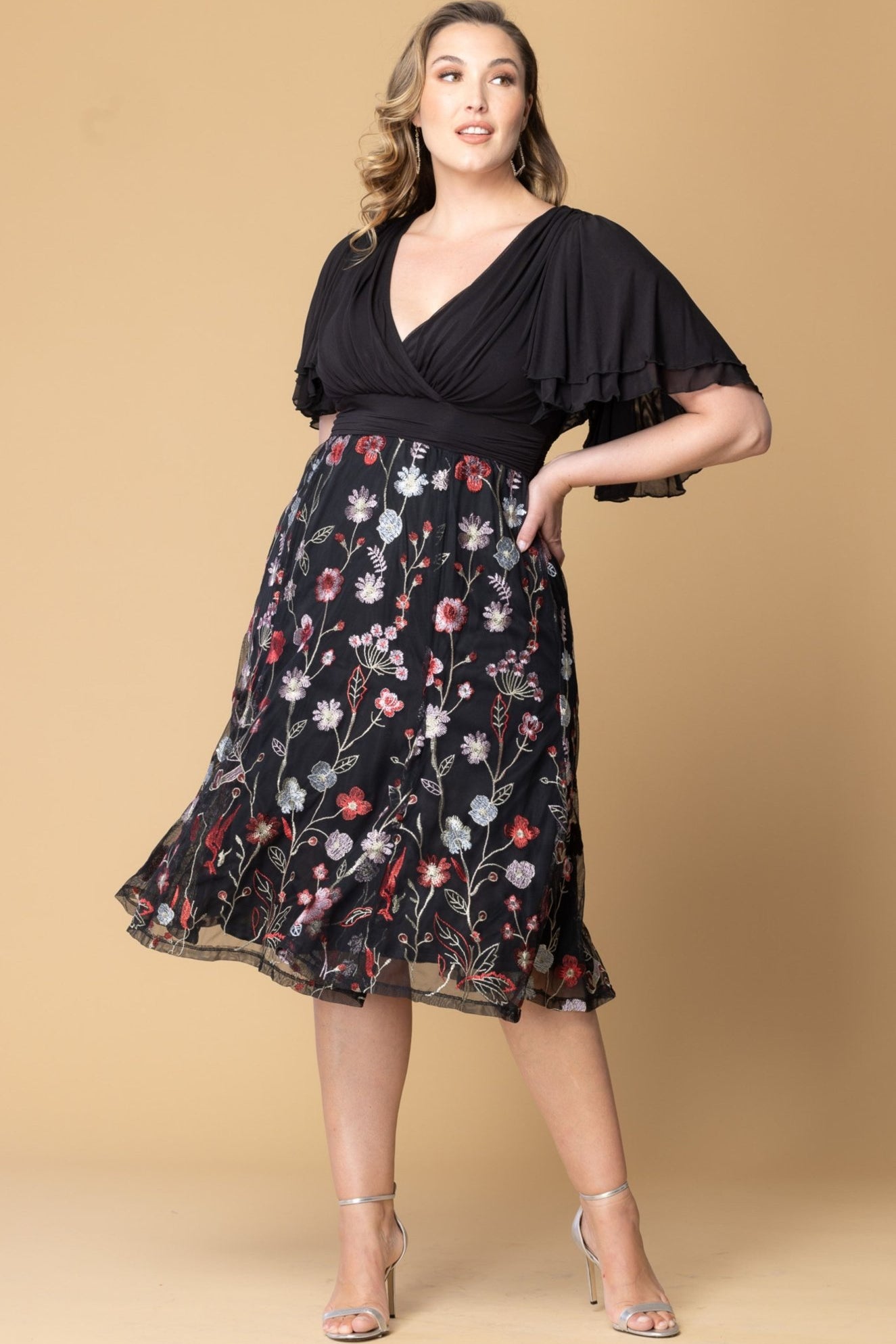 Lillian Embroidered Cocktail Dress - Plus - DressbarnDresses