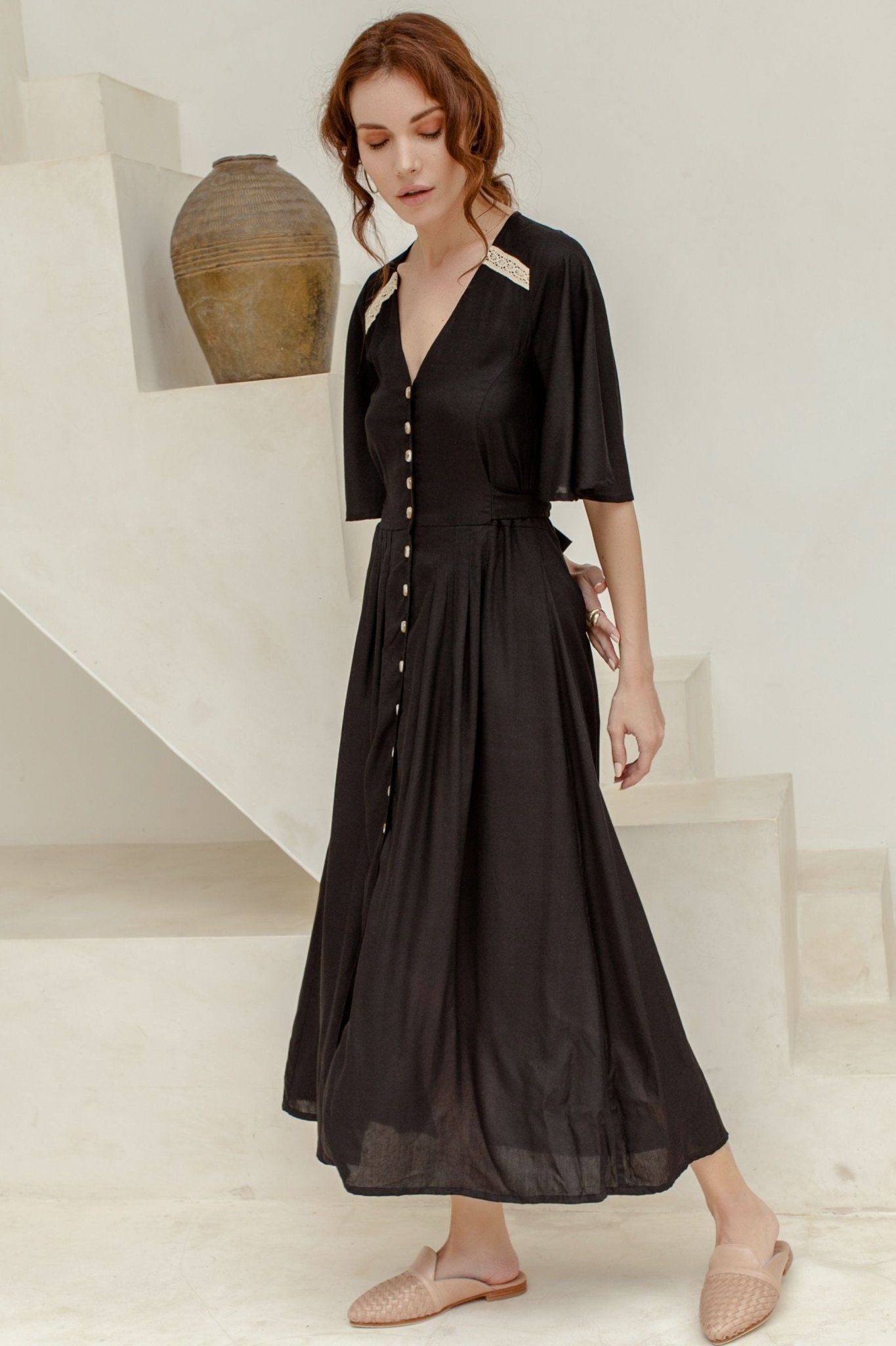 Lola Button Up Midi Dress - Plus - DressbarnClothing