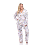 Long Sleeve Floral Pajama Set - Plus - DressbarnLounge Sets