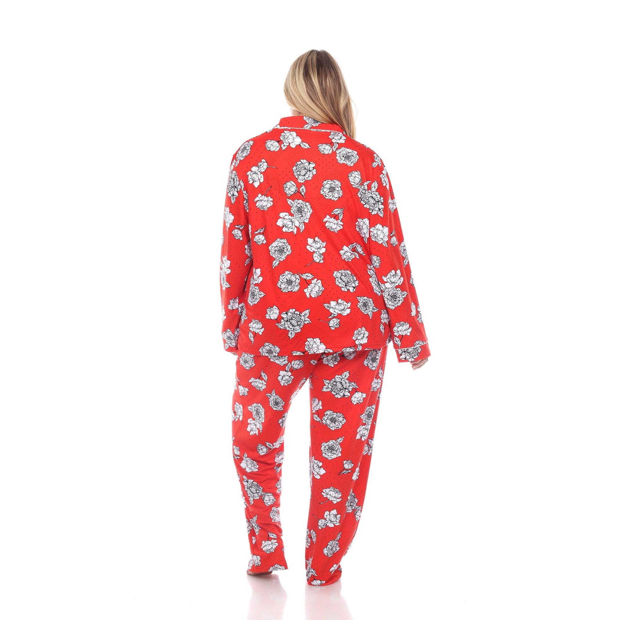 Long Sleeve Floral Pajama Set - Plus - DressbarnLounge Sets