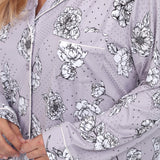 Long Sleeve Floral Pajama Set - Plus - DressbarnLounge Sets