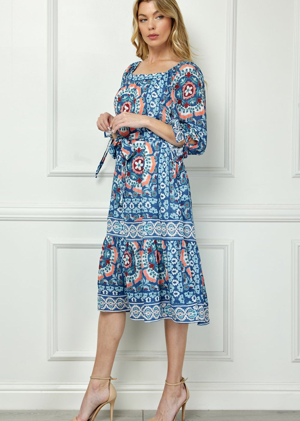 dress barn midi dresses Orchid Elbow Sleeve Midi Dress