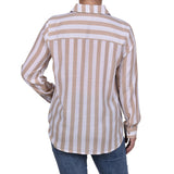 Long Sleeve Striped Blouse - Petite - DressbarnShirts & Blouses