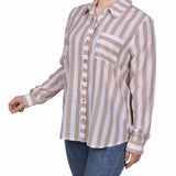 Long Sleeve Striped Blouse - Petite - DressbarnShirts & Blouses