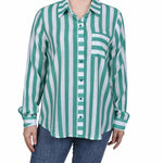 Long Sleeve Striped Blouse - Petite - DressbarnShirts & Blouses